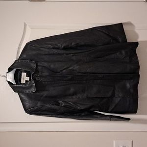 Black Calvin Klein Leather Jacket Medium